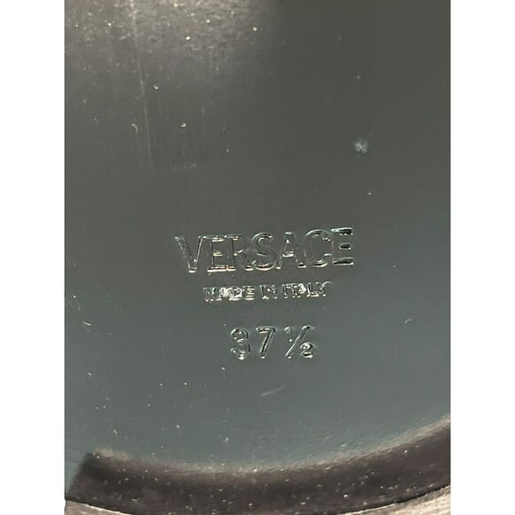 Versace $775 White Leather Loafers Gold Medusa Hardware Size 37.5 7.5 - Picture 7 of 9